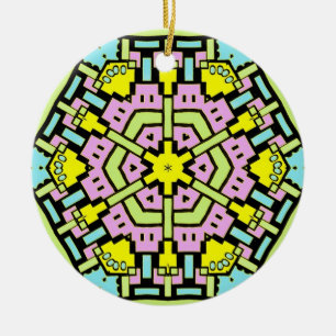 Cartoon Kaleidoscope 05 Ceramic Tree Decoration