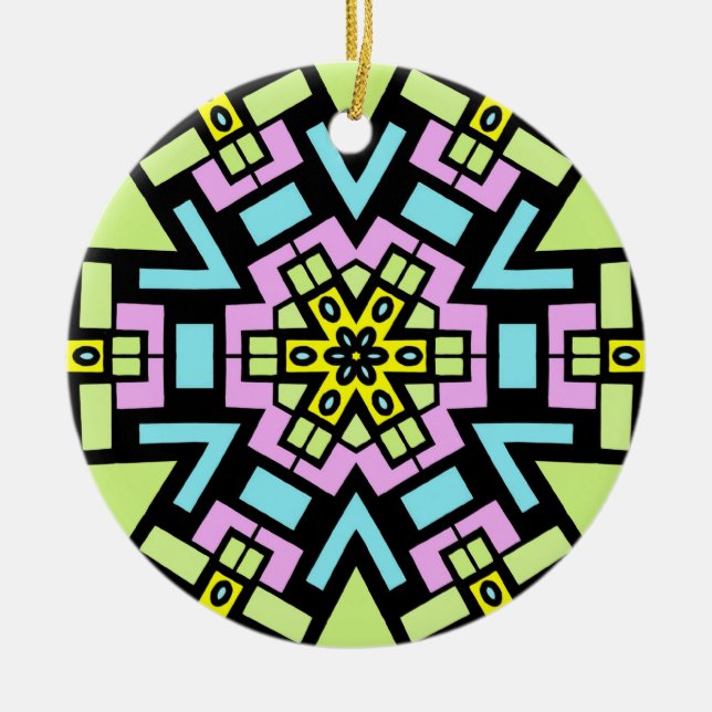 Cartoon Kaleidoscope 06 Ceramic Tree Decoration (Front)