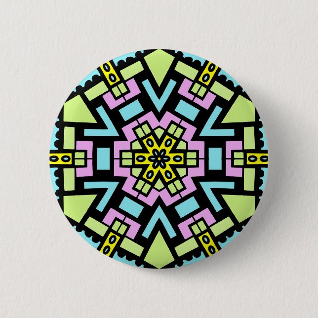 Cartoon Kaleidoscope 6 Cm Round Badge (Front)