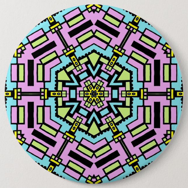 Cartoon Kaleidoscope - Colossal 6 Cm Round Badge (Front)