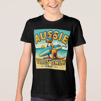 Cartoon Kangaroo Surfing Graphic Tee for Beach Lov