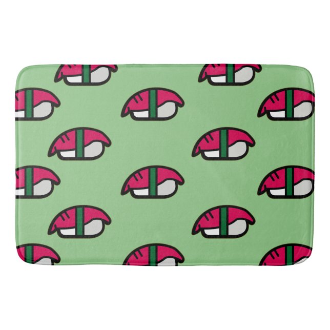 Cartoon Kawaii Sushi, Fish Rice & Seaweed Bath Mat (Front)