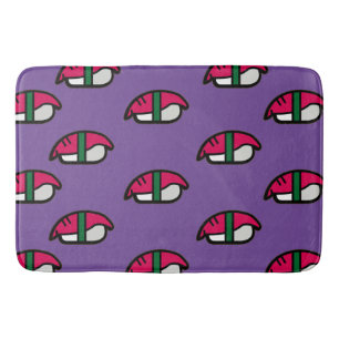 Cartoon Kawaii Sushi, Fish Rice & Seaweed Bath Mat