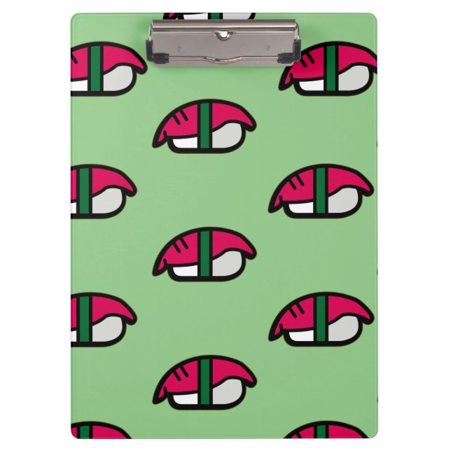 Cartoon Kawaii Sushi, Fish Rice & Seaweed Clipboar Clipboard (Front)