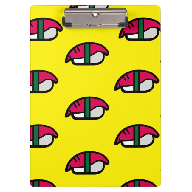 Cartoon Kawaii Sushi, Fish Rice & Seaweed Clipboard (Front)
