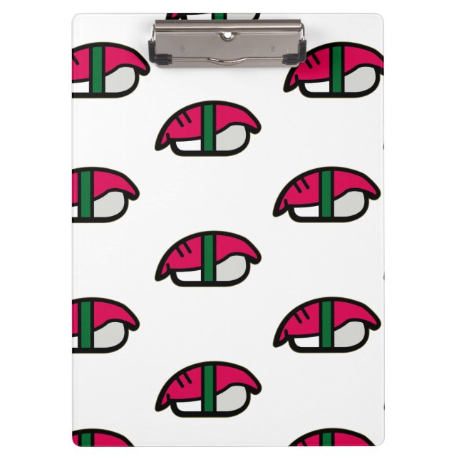 Cartoon Kawaii Sushi, Fish Rice & Seaweed Clipboard (Front)