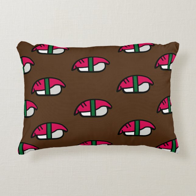 Cartoon Kawaii Sushi, Fish Rice & Seaweed Decorative Cushion (Front)