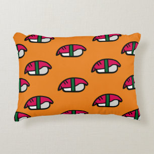 Cartoon Kawaii Sushi, Fish Rice & Seaweed Decorative Cushion