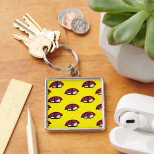 Cartoon Kawaii Sushi, Fish Rice & Seaweed Keychain