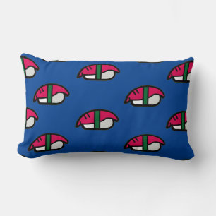 Cartoon Kawaii Sushi, Fish Rice & Seaweed Lumbar Cushion