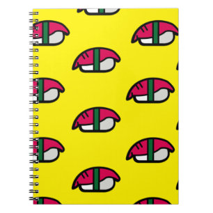 Cartoon Kawaii Sushi, Fish Rice & Seaweed Notebook