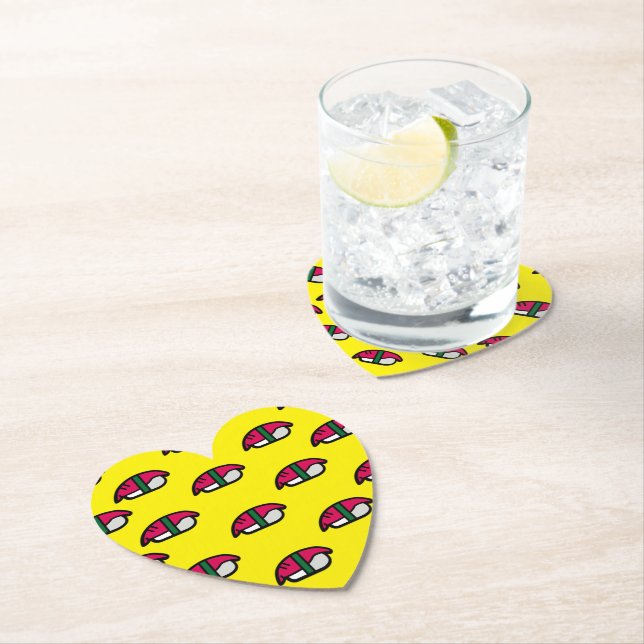 Cartoon Kawaii Sushi, Fish Rice & Seaweed Paper Coaster (Insitu)