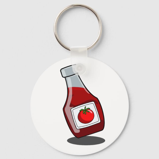 Cartoon Ketchup Bottle Keychain (Front)