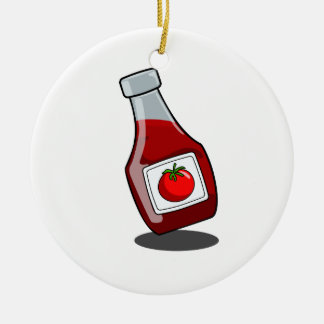 Cartoon Ketchup Bottle Ornament