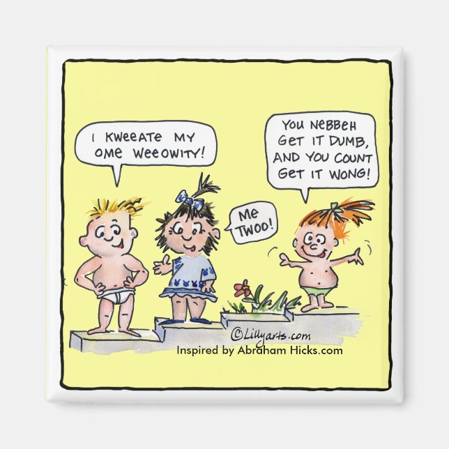 Cartoon Kids I Create My Own Reality Magnet (Front)