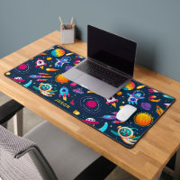 Cartoon kids space and galaxy seamless pattern