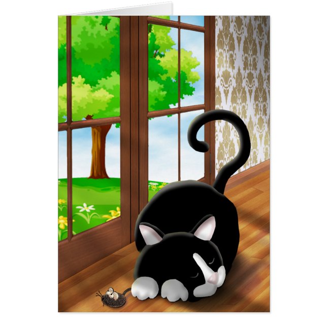 Cartoon Kitty with toy mouse (Front)