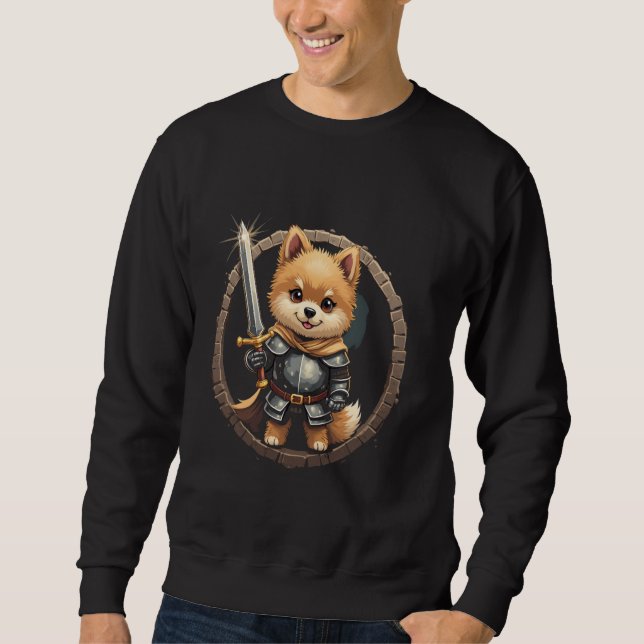 Cartoon Knight Dog Sweatshirt (Front)