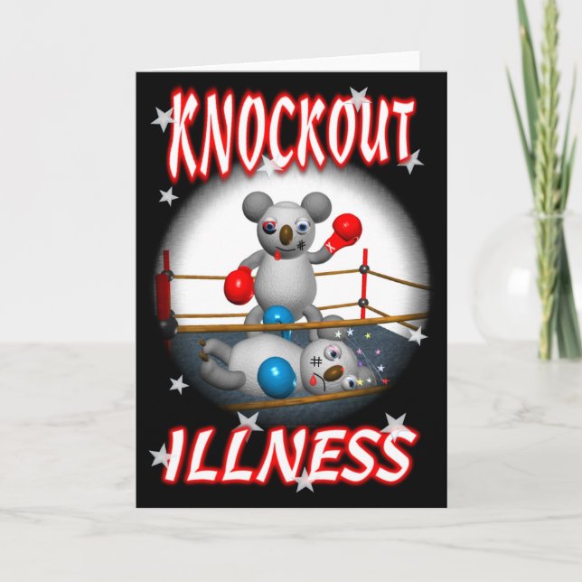 Cartoon Koala Boxer Get well card blank inside (Front)