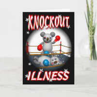 Cartoon Koala Boxer Get well card blank inside