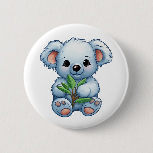 Cartoon koala illustration 6 cm round badge