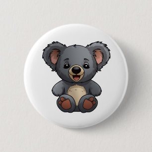 Cartoon koala illustration 6 cm round badge