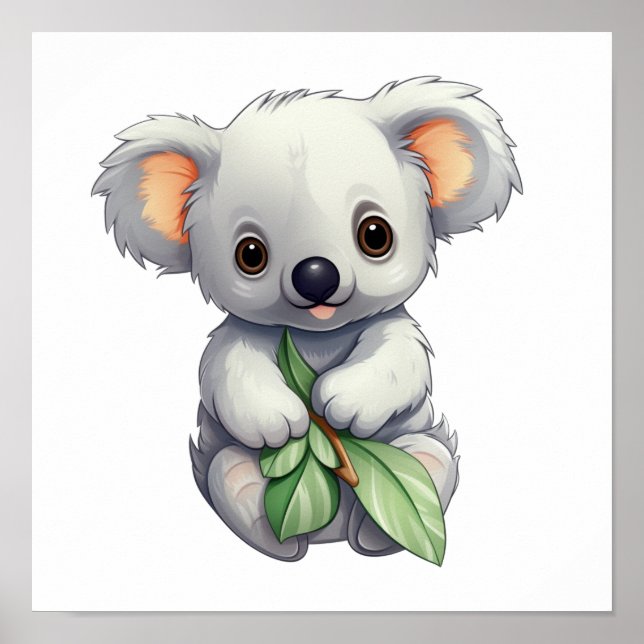 Cartoon koala illustration poster (Front)