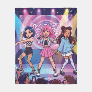 Cartoon KPop Girl Group Fleece Blanket