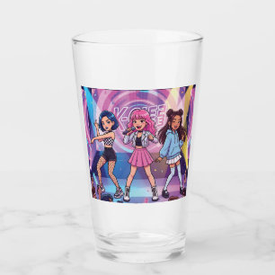 Cartoon KPop Girl Group Glass