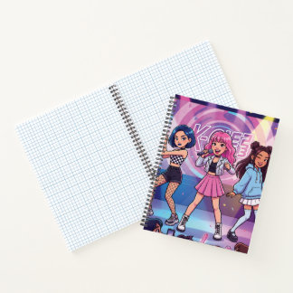 Cartoon KPop Girl Group Notebook