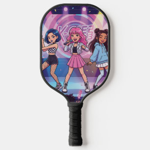 Cartoon KPop Girl Group Pickleball Paddle