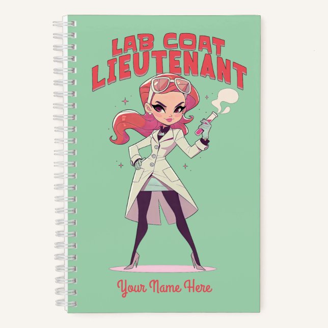 Cartoon Lab Assistant Notebook (Front)