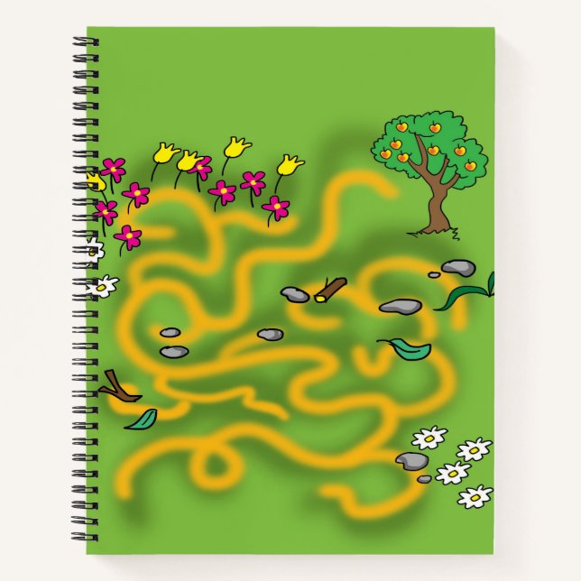 Cartoon Labirinth for school activity Notebook (Front)