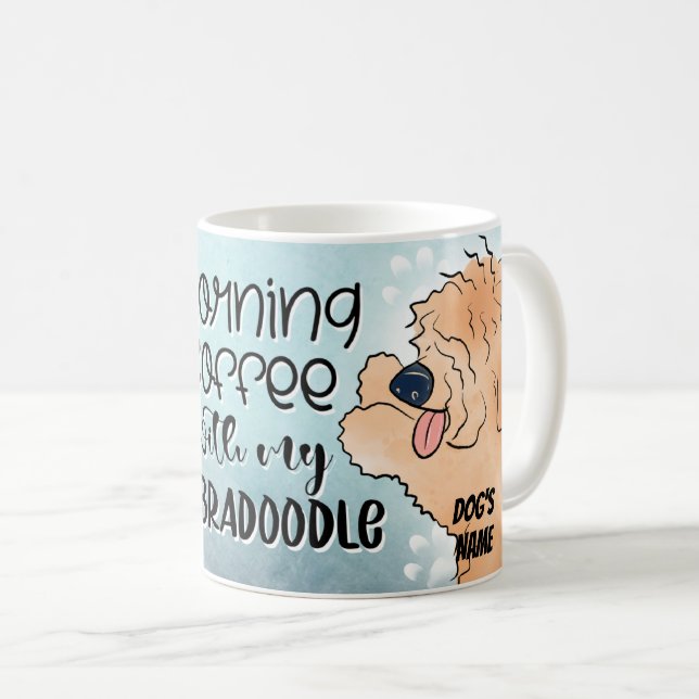 Cartoon Labradoodle Dog Pet Coffee Mug, Cup (Front Right)