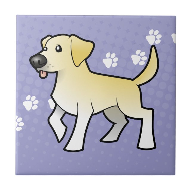 Cartoon Labrador Retriever Tile (Front)