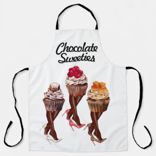 Cartoon Ladies Chocolate Cupcakes Apron