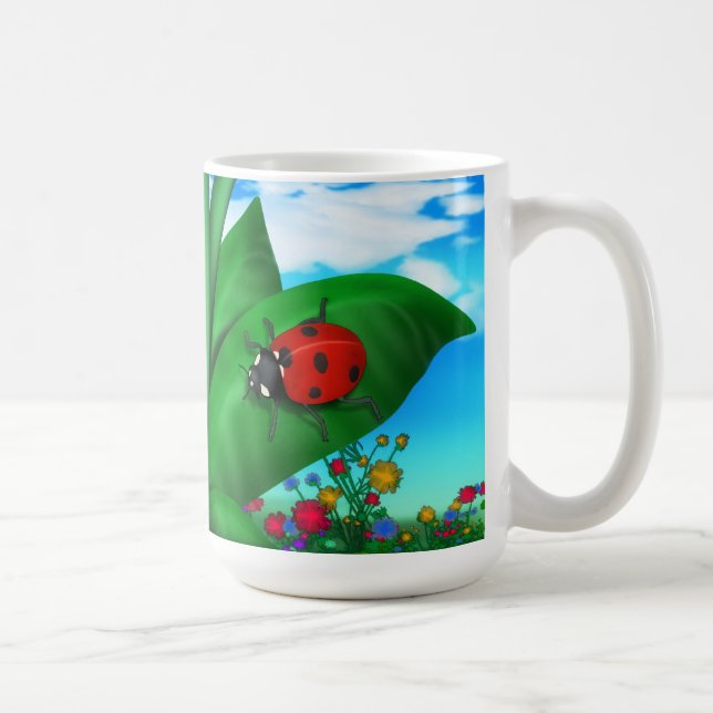 Cartoon Lady Bug Coffee Mug (Right)