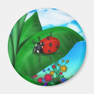 Cartoon Lady Bug Magnet