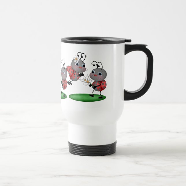 Cartoon Ladybug Animal Travel Mug (Right)