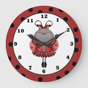 Cartoon Ladybug fun wall clock