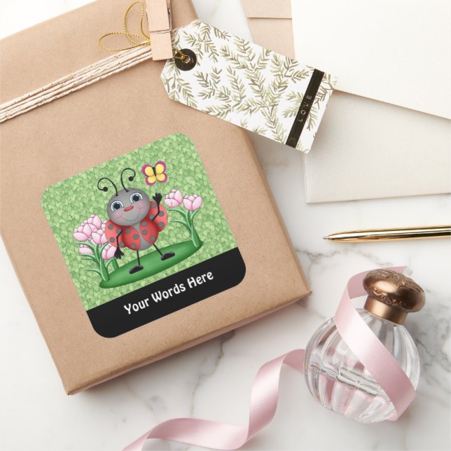 Cartoon Ladybug insect fun sticker (Gifting)