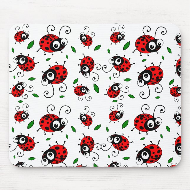Cartoon ladybugs pattern mouse pad (Front)