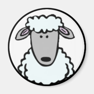 Cartoon Lamb Face Magnet