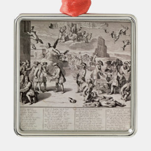 Cartoon lampooning the disastrous experiment metal tree decoration