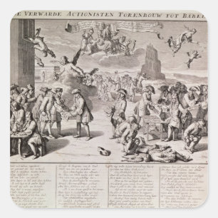 Cartoon lampooning the disastrous experiment square sticker