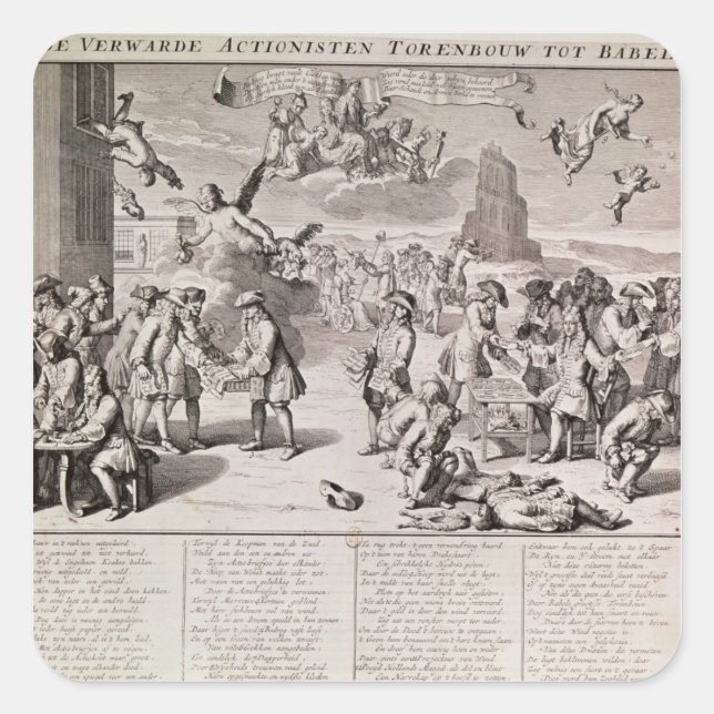 Cartoon lampooning the disastrous experiment square sticker (Front)