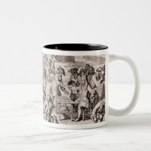 Cartoon lampooning the disastrous experiment Two-Tone coffee mug