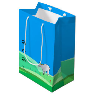 Cartoon Landscape Ox Chinese New Year Zodiac MGB Medium Gift Bag