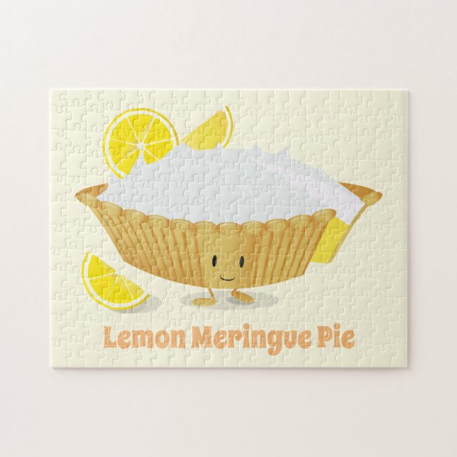 Cartoon Lemon Meringue Pie Character Jigsaw Puzzle (Horizontal)