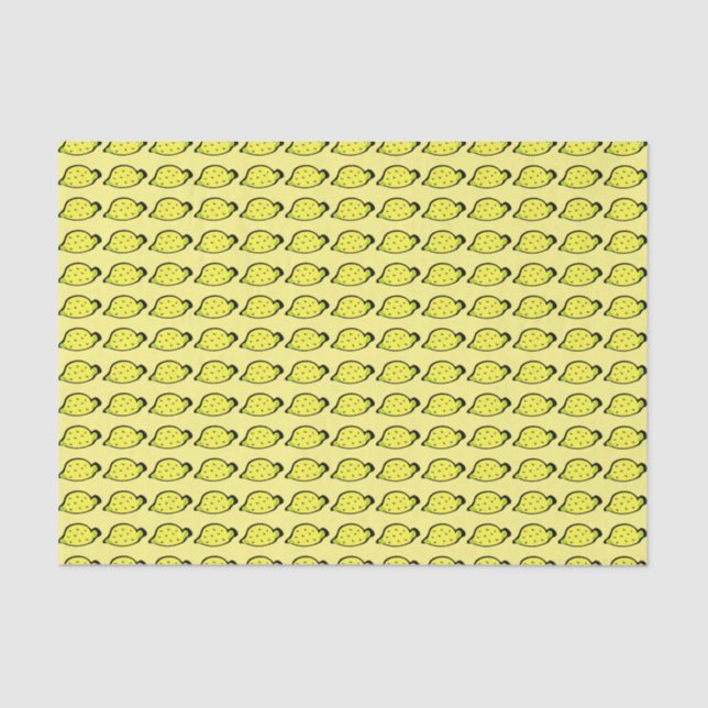 Cartoon Lemons Pattern Yellow Tissue Paper (Front)